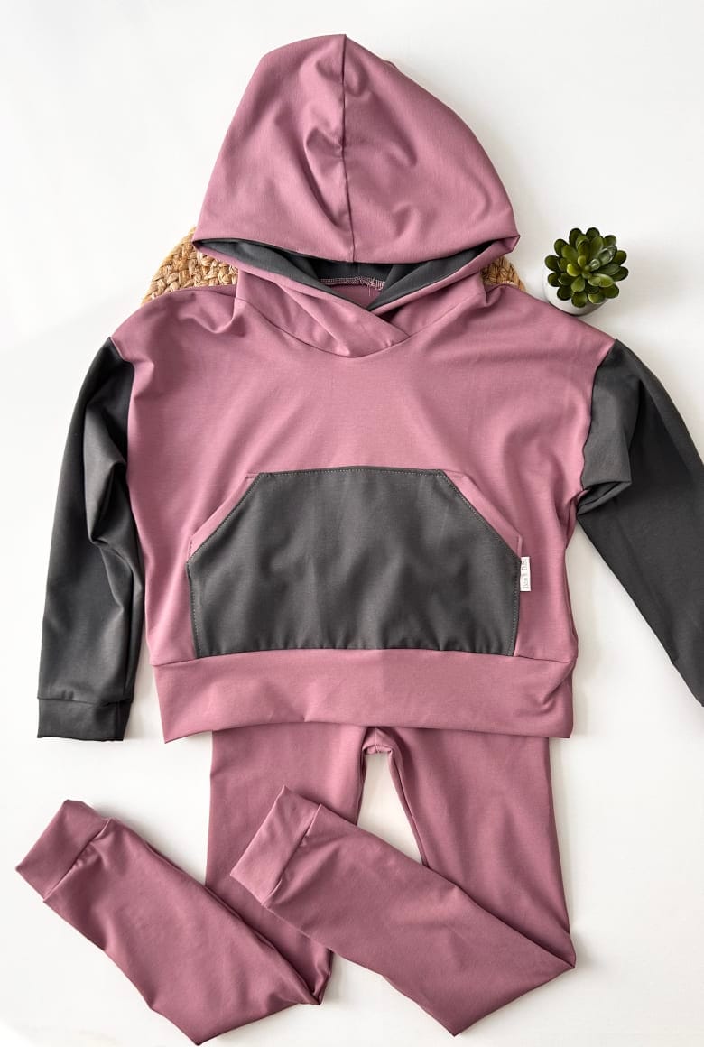 Slika izdelka CROP PULOVER IN PAJKICE ZA DEKLICE - LILA/SIVA